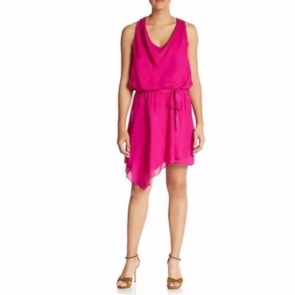 Haute Hippie Racerback Asymmetrical Hem Silk Mini Dress NWT